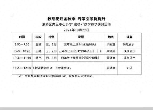 灞桥区席王中心小学“名校+”开展数学教学研讨活动